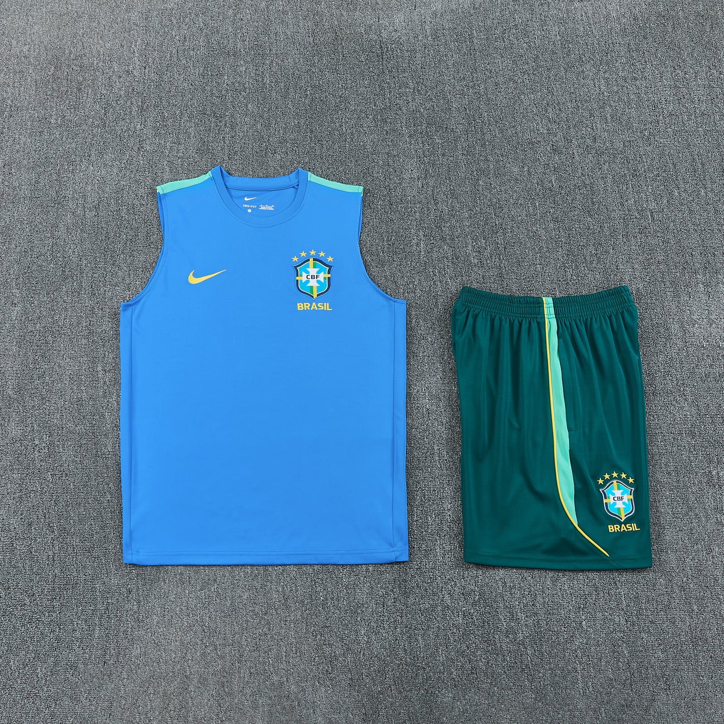 Brazil Vest Set-Blue and Dark Green
