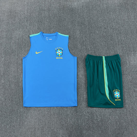 Brazil Vest Set-Blue and Dark Green