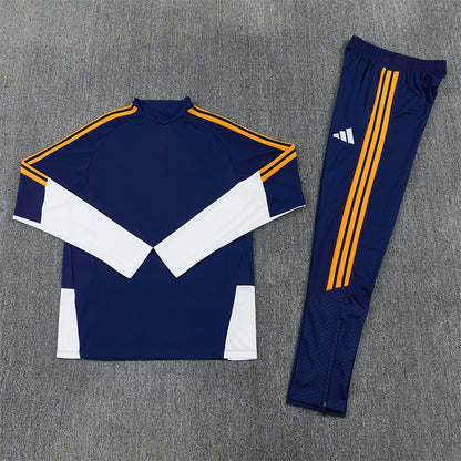 Real Madrid Tracksuit-Dark Blue and White