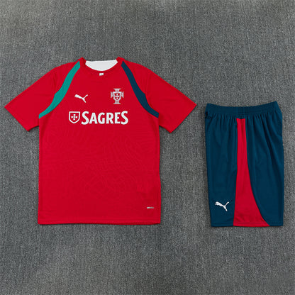 Portugal Shorts Set-Red and Navy Blue
