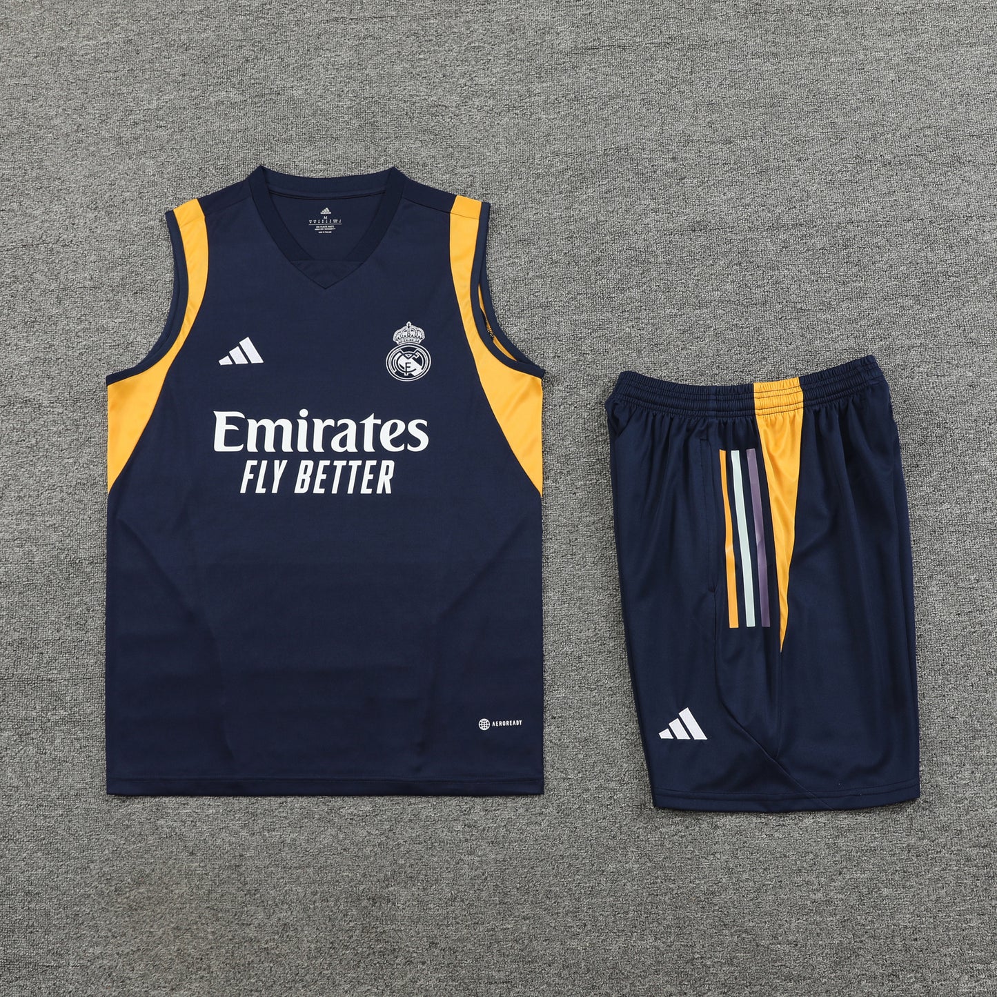 Real Madrid Vest Set-Navy Blue and Yellow