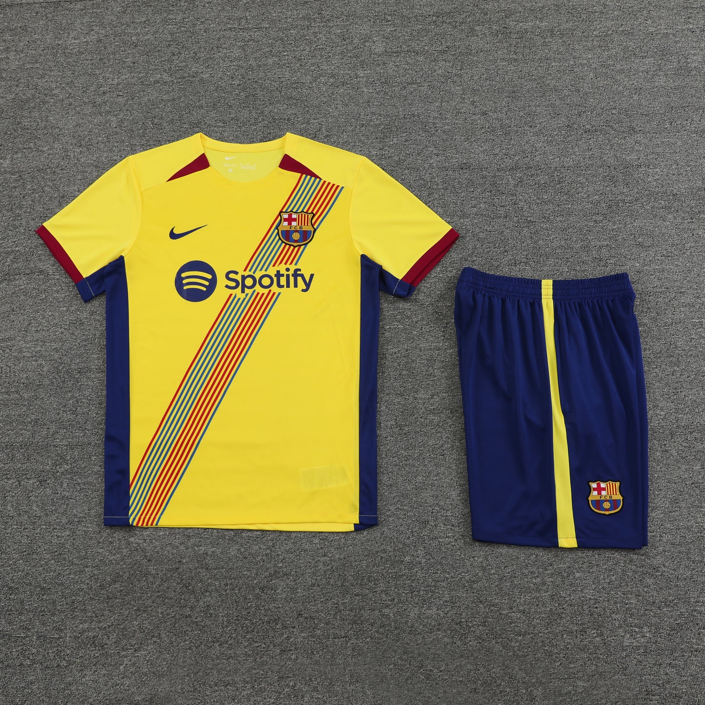 Barcelona Shorts Set-Yellow and Navy Blue