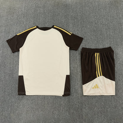 Flamengo Shorts Set-Cream and Dark Brown