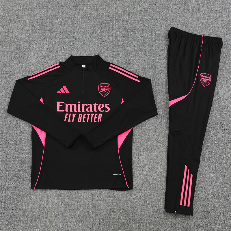Arsenal Tracksuit-Black and Pink
