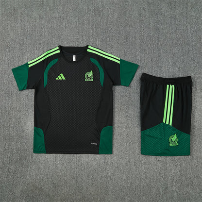 Mexico Shorts Set-Black and Dark Green