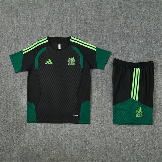 Mexico Shorts Set-Black and Dark Green