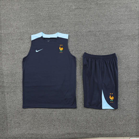 France Vest Set-Navy Blue