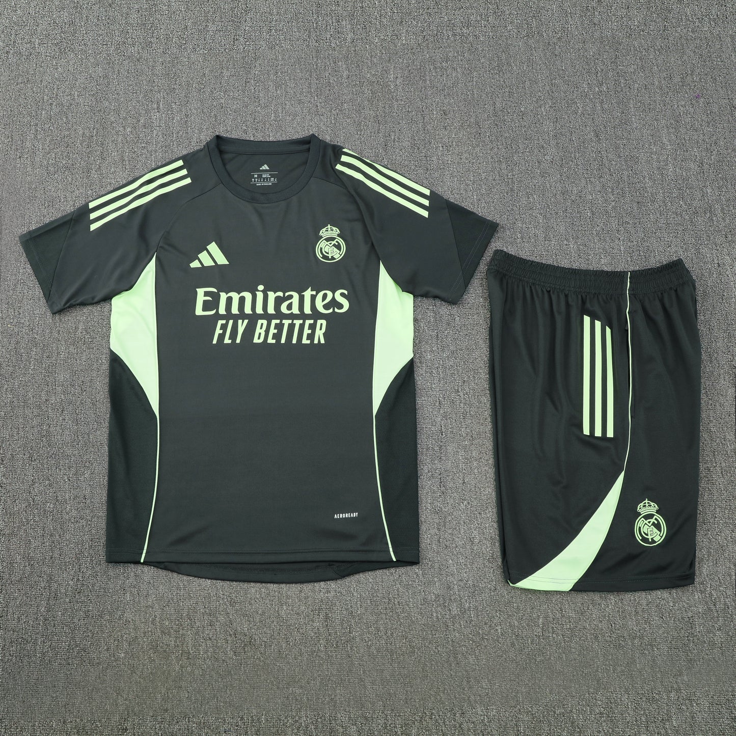 Real Madrid Shorts Set-Dark Grey and Green