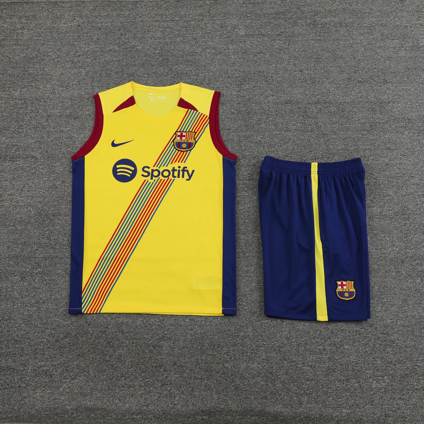 Barcelona Vest Set-Yellow and Navy Blue