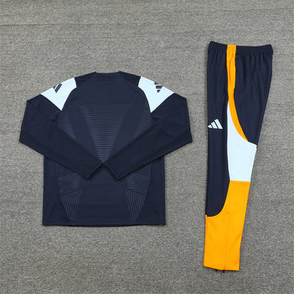 Real Madrid Tracksuit-White, Yellow and Navy Blue