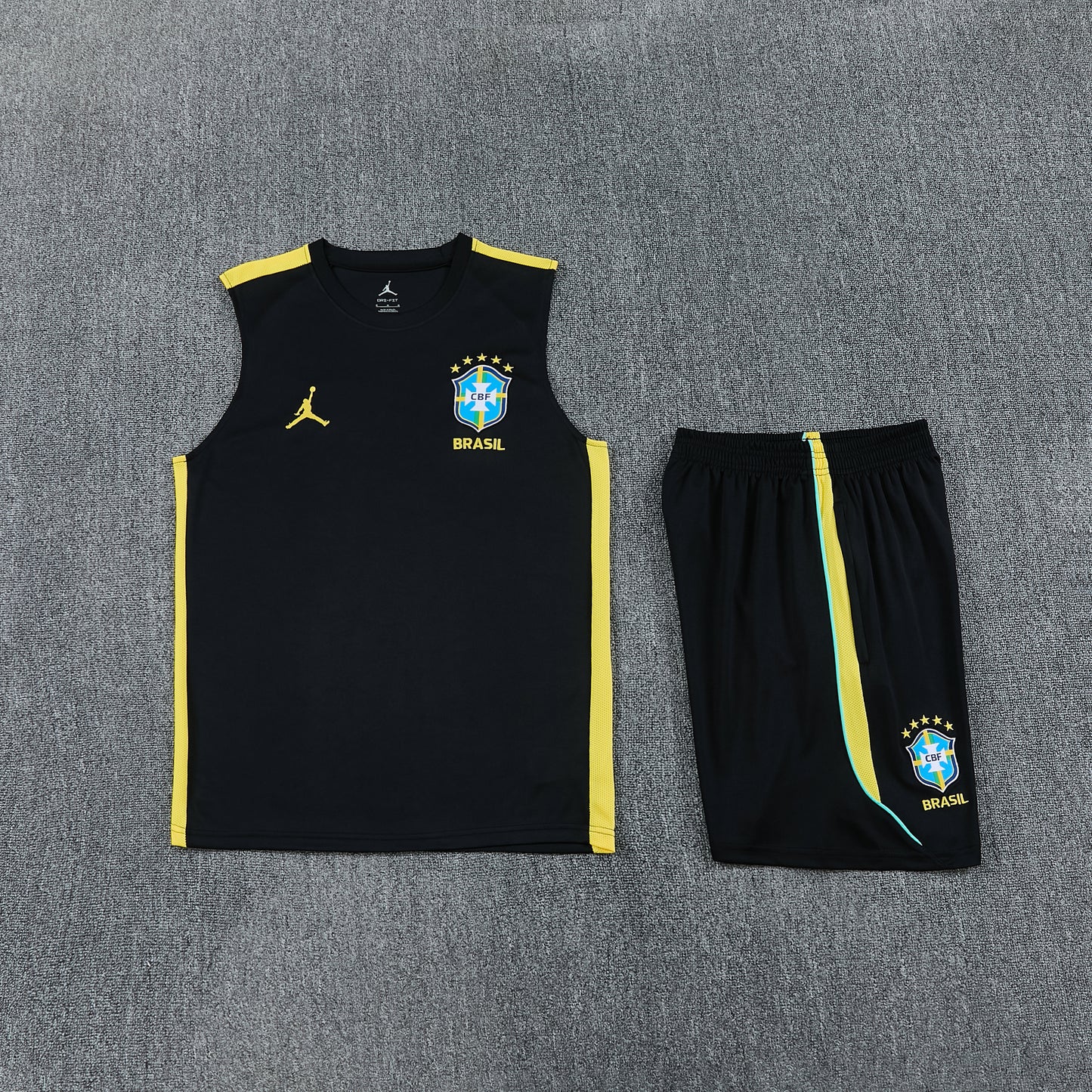 Brazil Vest Set-Black and Yellow