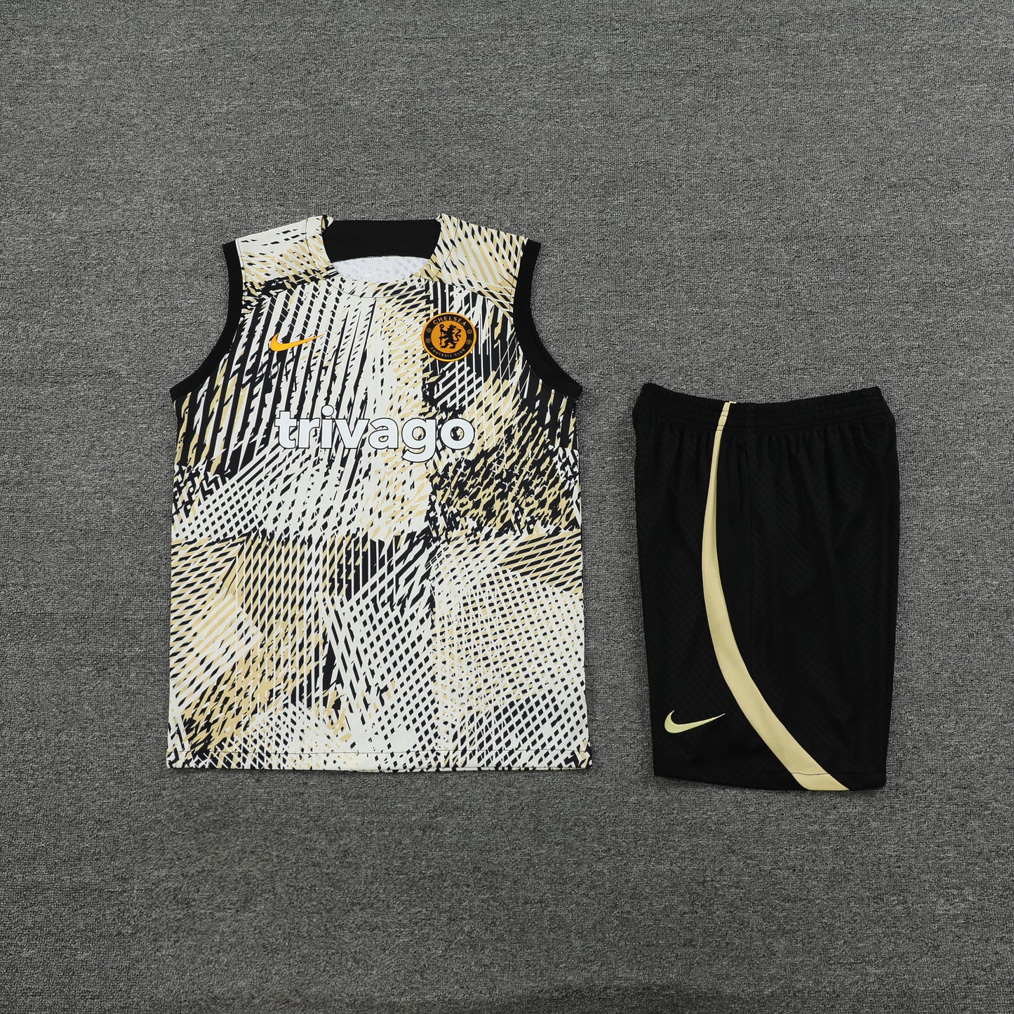 Chelsea Vest Set-Cream and Black