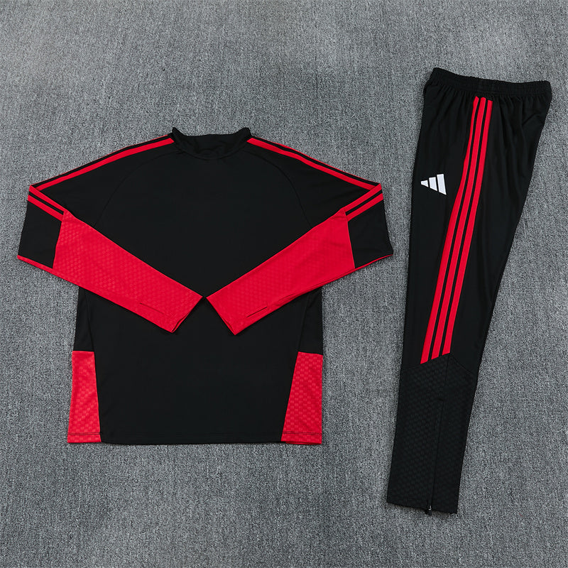 Manchester United Tracksuit-Black and Red