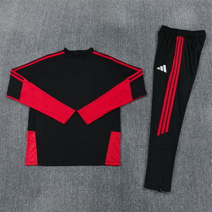 Manchester United Tracksuit-Black and Red