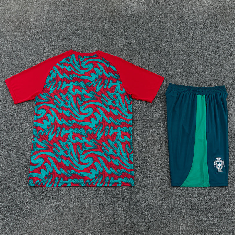 Portugal Shorts Set-Red and Blue