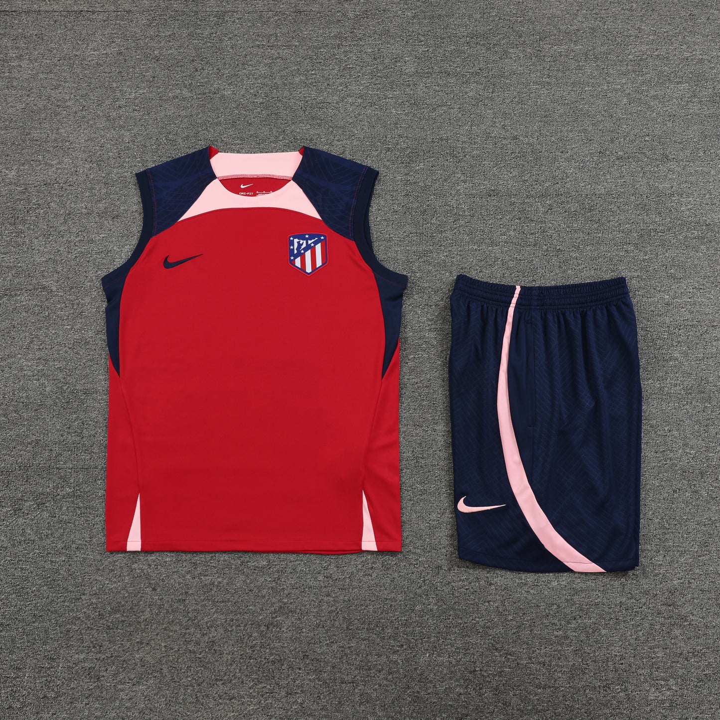 Atletico Madrid Vest Set-Red and Navy Blue