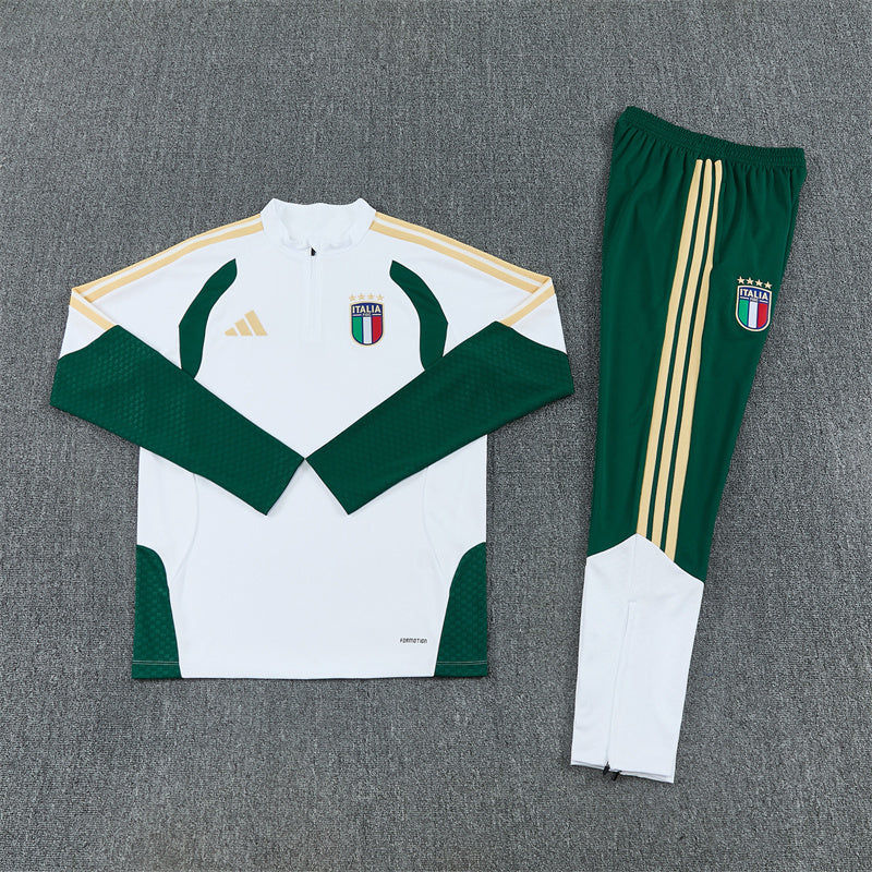 Italy Tracksuit-White and Dark Green