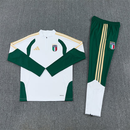 Italy Tracksuit-White and Dark Green