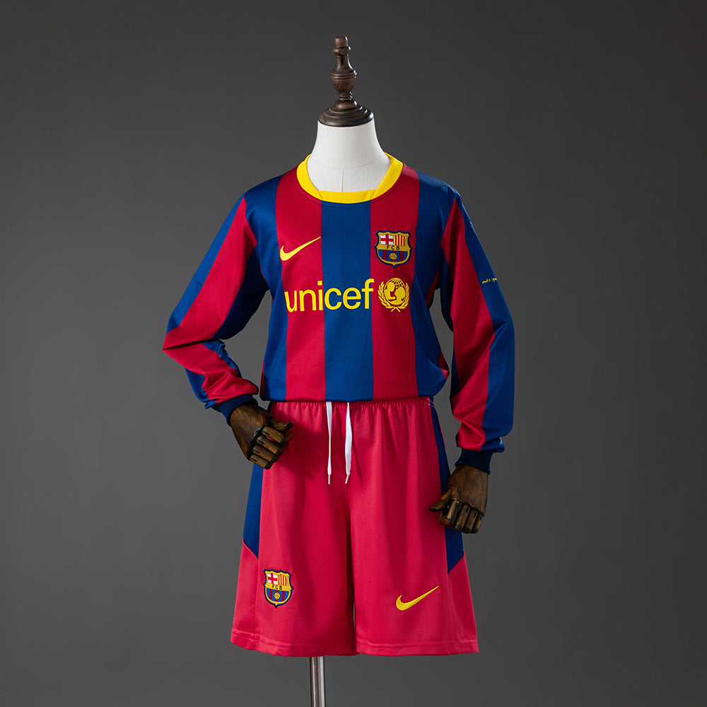 Barcelona 10/11 Home Retro Long Sleeve Kids Kit