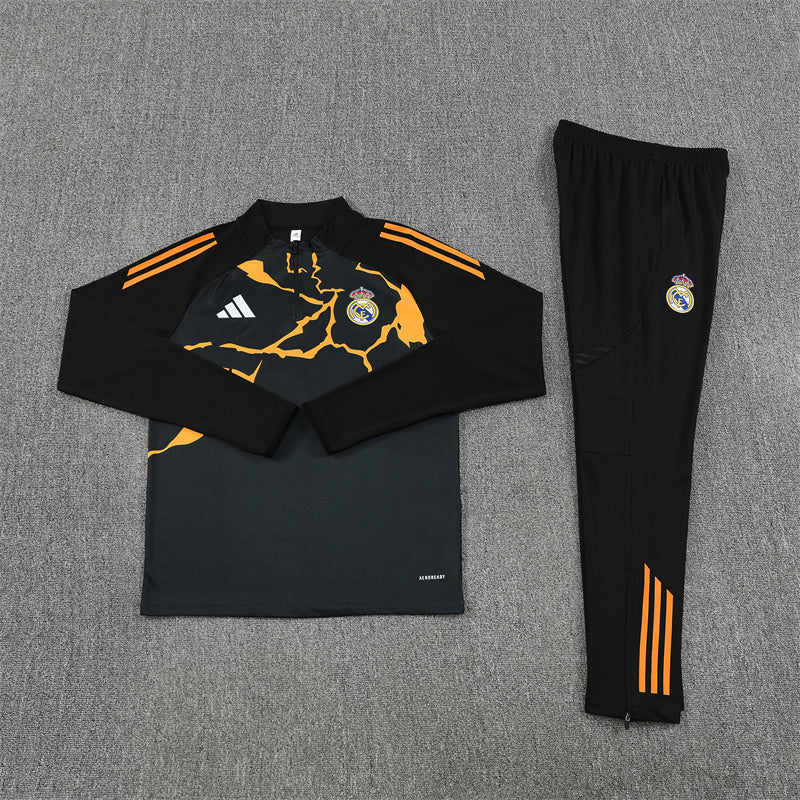 Real Madrid Tracksuit-Black and Golden
