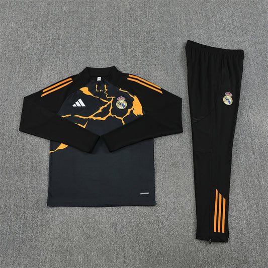 Real Madrid Tracksuit-Black and Golden