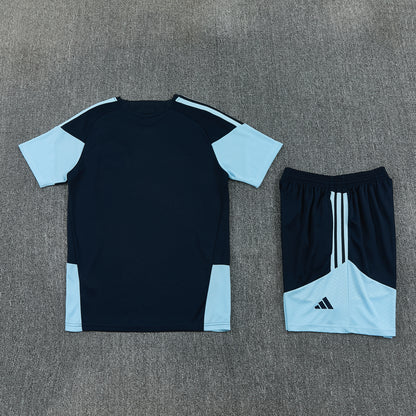Argentina Shorts Set-Black and Blue