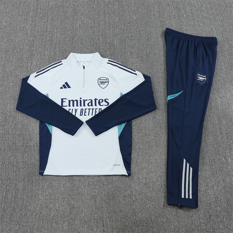 Arsenal Tracksuit-White and Navy Blue