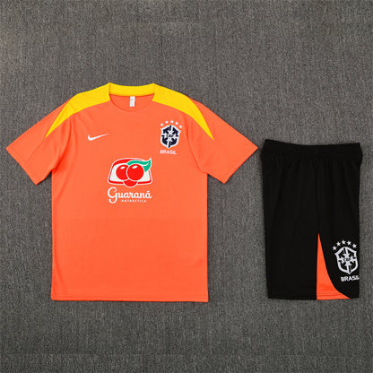 Brazil Shorts Set-Orange and Black