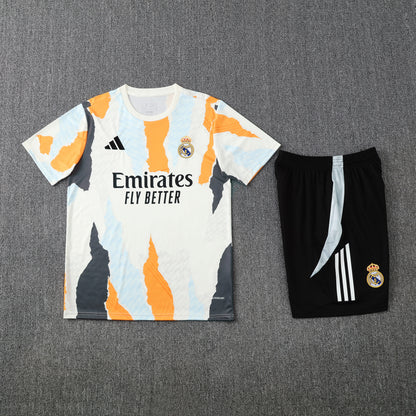 Real Madrid Shorts Set-White, Orange and Black