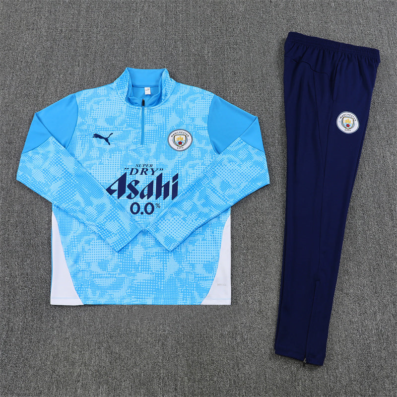 Manchester City Tracksuit-Blue and Navy Blue