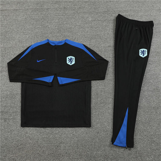 Netherlands Tracksuit-Black and Blue