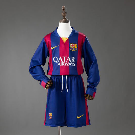 Barcelona 14/15 Home Retro Long-Sleeve Kids Kit