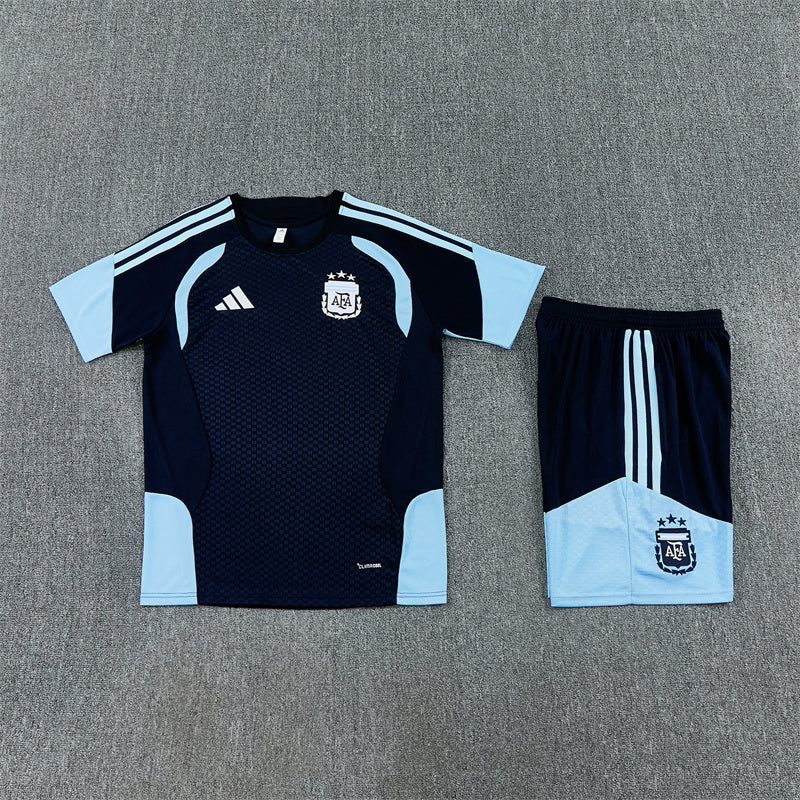 Argentina Shorts Set-Navy Blue and Blue