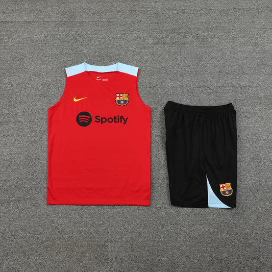 Barcelona Vest Set-Red and Black