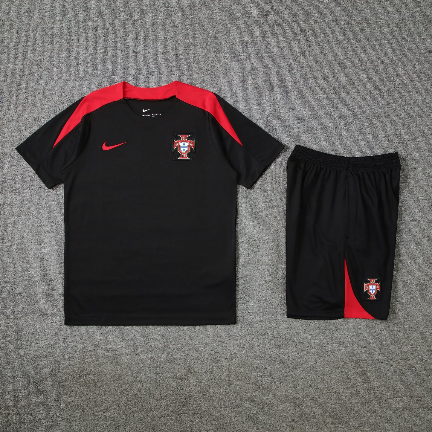Portugal Shorts Set-Black and Red