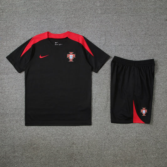 Portugal Shorts Set-Black and Red