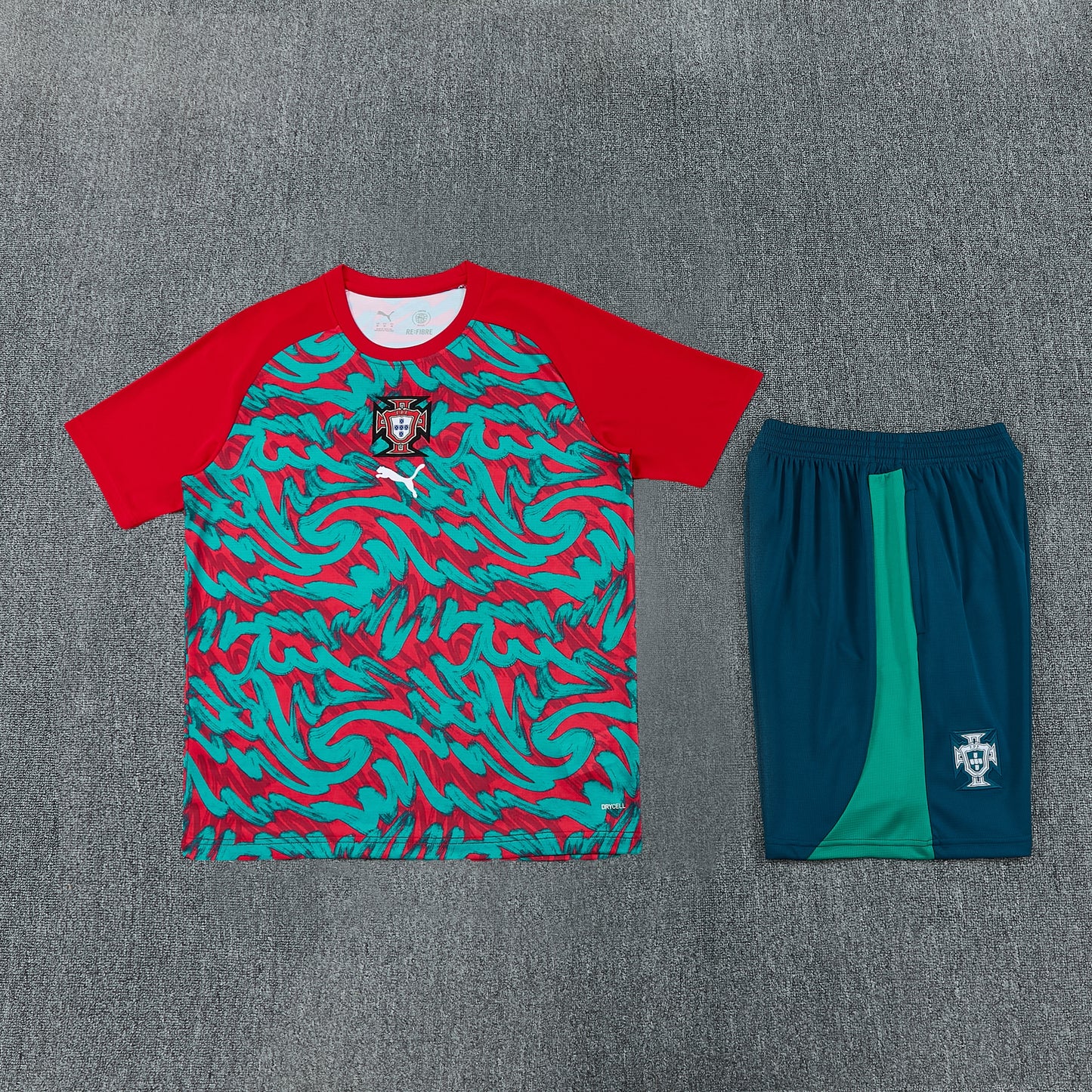 Portugal Shorts Set-Red, Green and Navy Blue