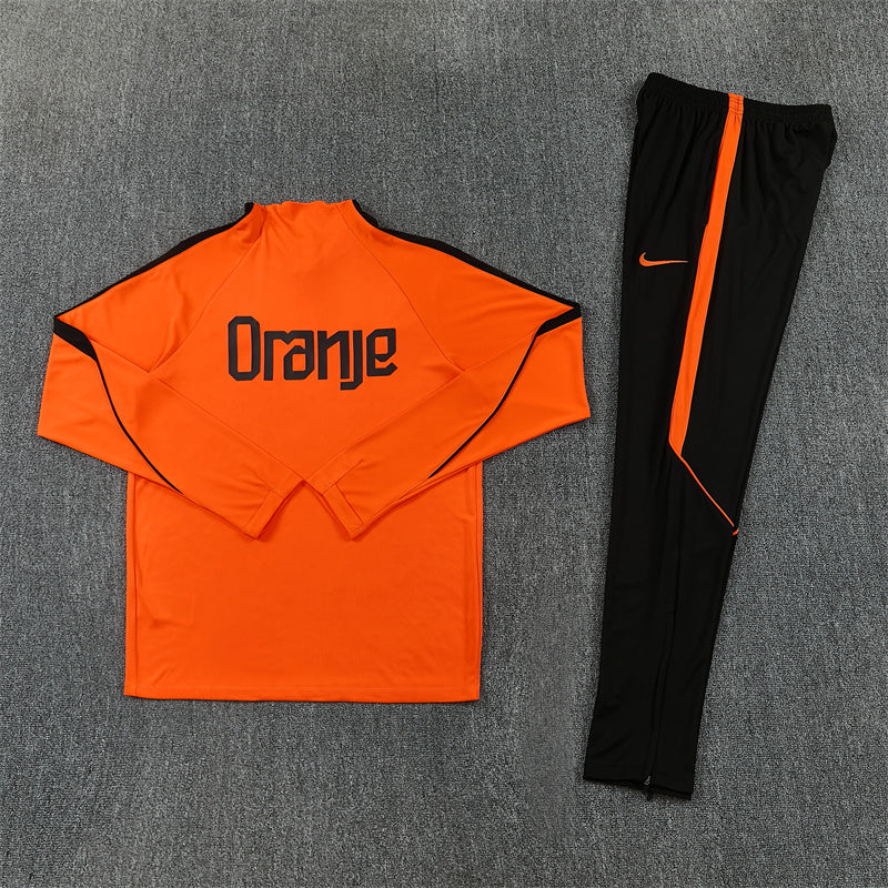 Netherlands Tracksuit-Orange and Black