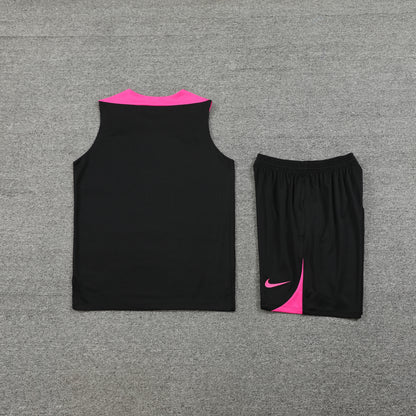 Chelsea Vest Set-Black and Pink