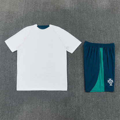 Portugal Shorts Set-White and Navy Blue