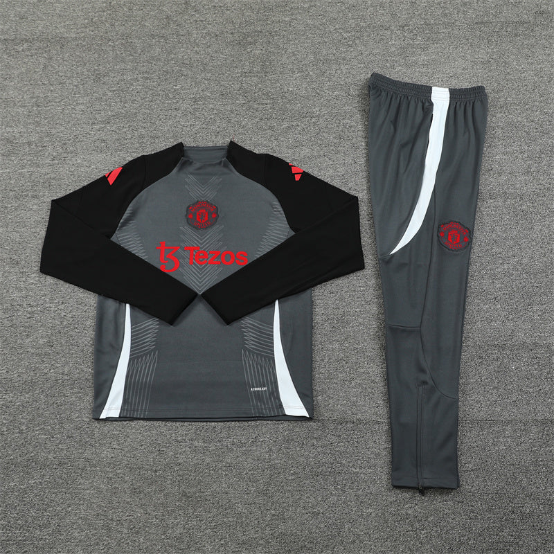 Manchester United Tracksuit-Grey and Black