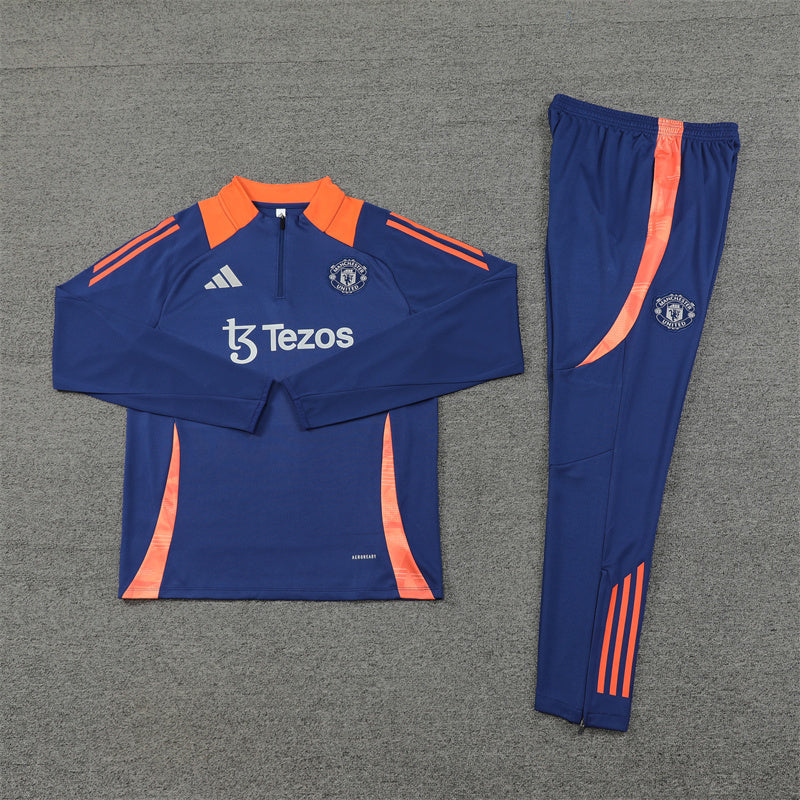 Manchester United Tracksuit-Navy Blue and Orange