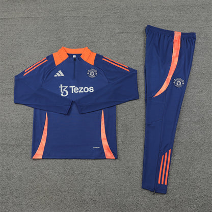 Manchester United Tracksuit-Navy Blue and Orange