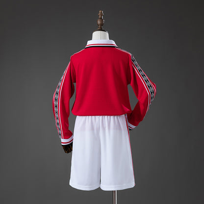 M-U 98/99 Home Retro Long Sleeve Kids Kit