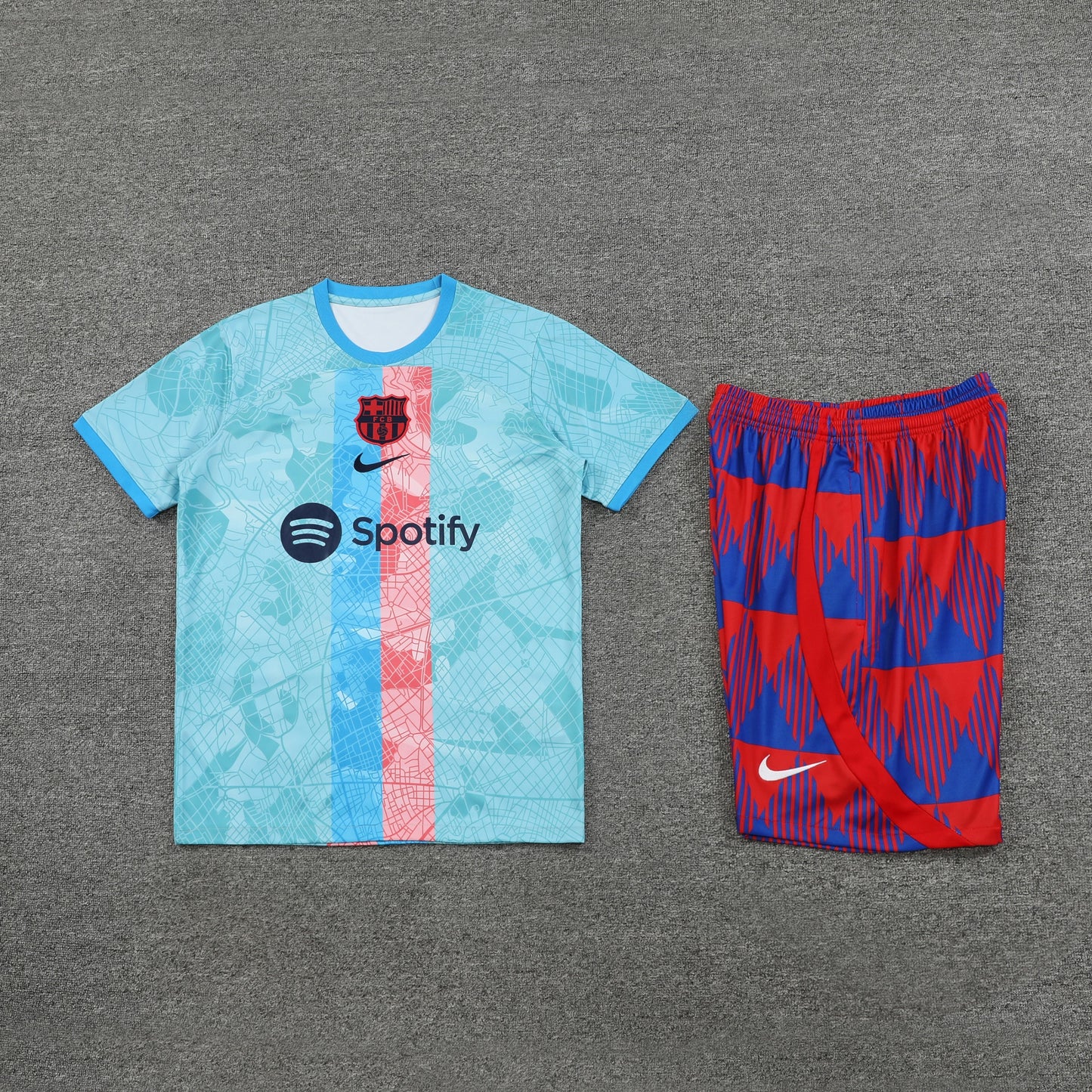 Barcelona Shorts Set-Blue and Red