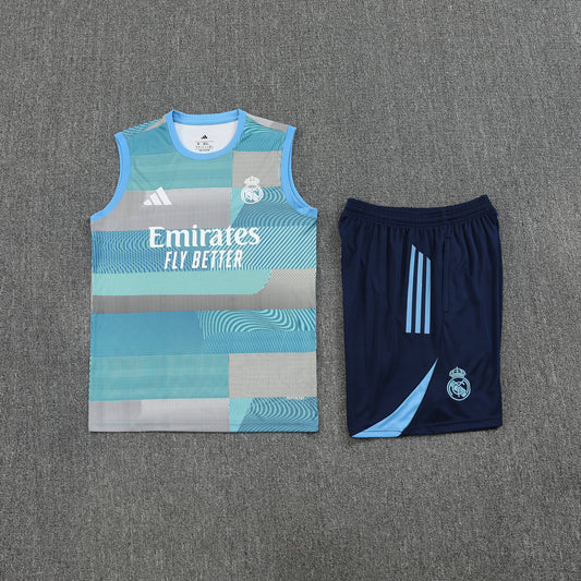 Real Madrid Vest Set-Blue, Grey and Navy Blue