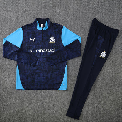 Olympique de Marseille Tracksuit-Navy Blue and Light Blue