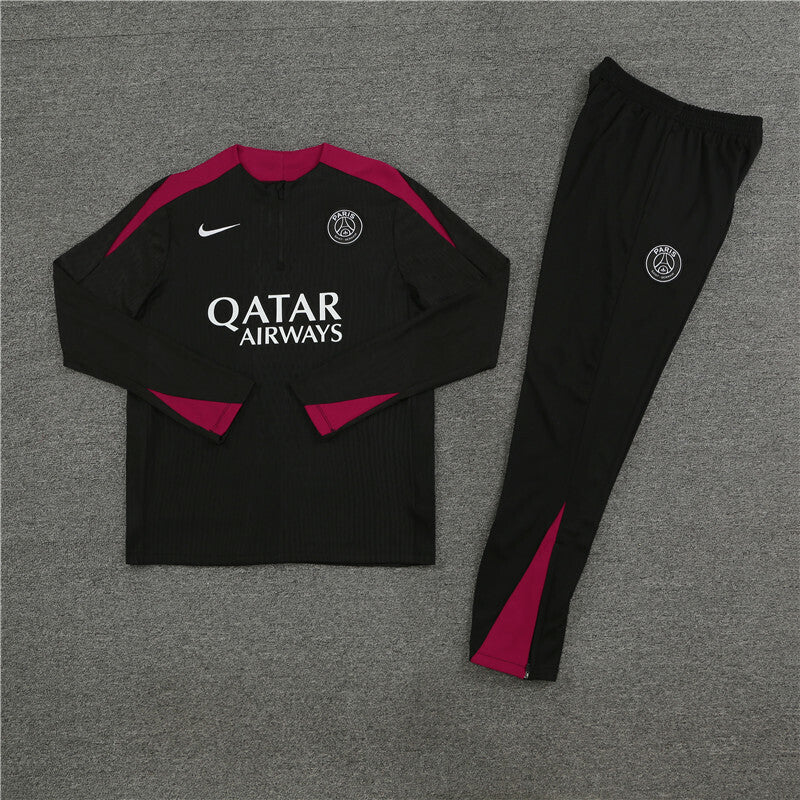 PSG Tracksuit-Black and Maroon