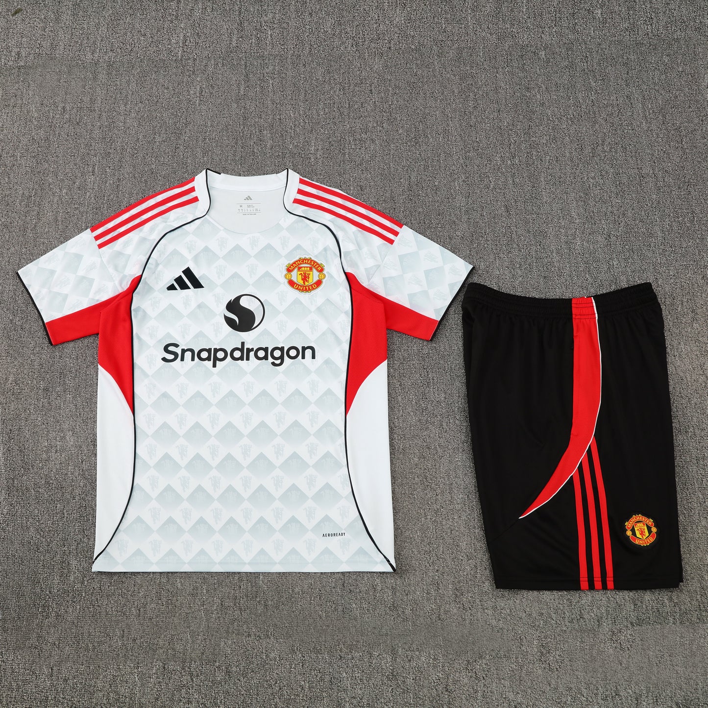 Manchester United Shorts Set-White and Black