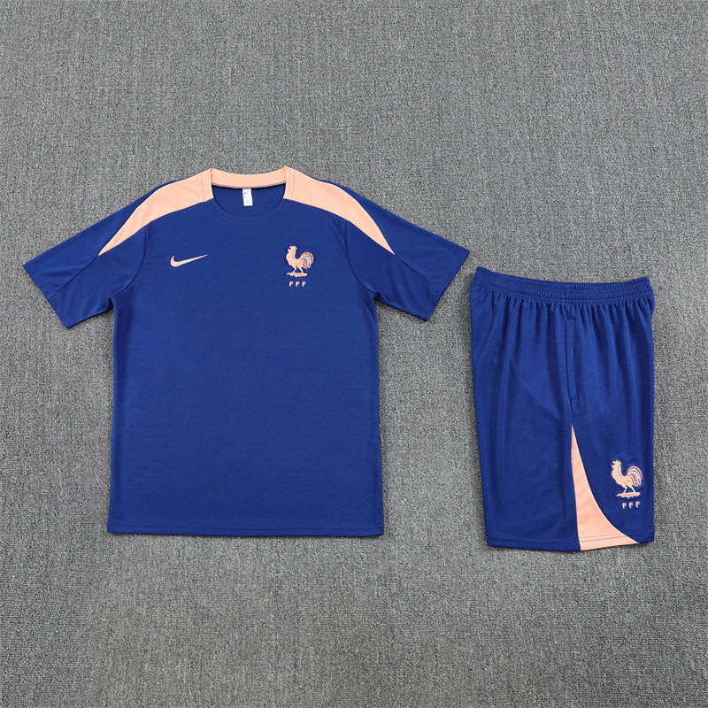 France Shorts Set-Navy Blue and Cream